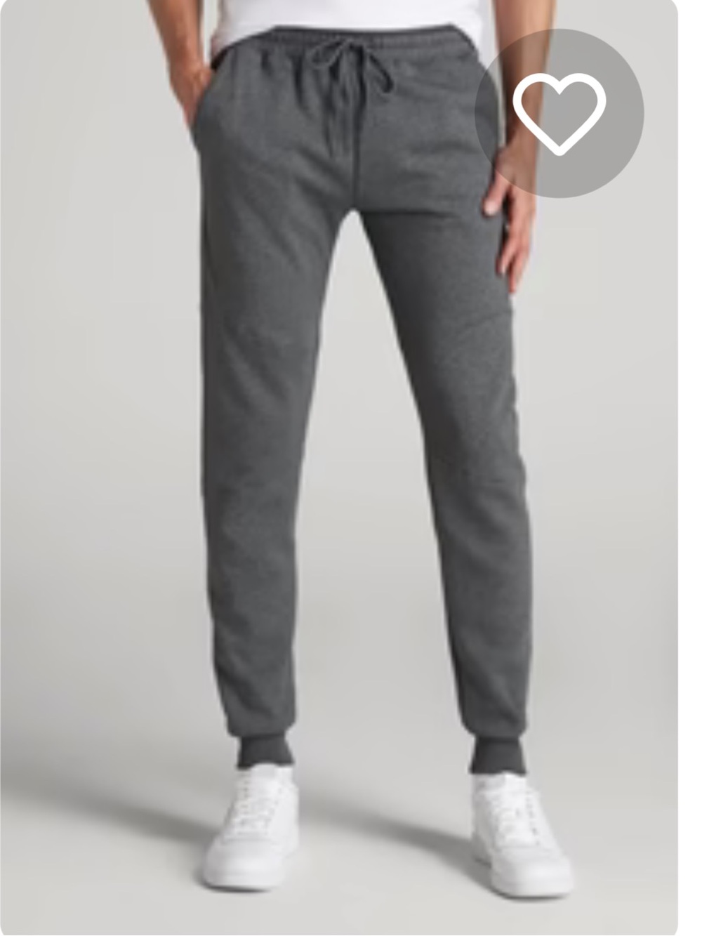 American Tall Men's Charcoal Gray Jogger Pants - SMALL TALL